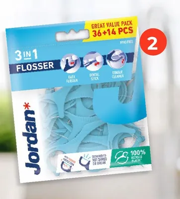 Niciowykałaczki Jordan 3 in 1 Flosser 50-pak promocja w Dealz