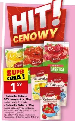 Galaretka Delecta 50% mniej cukru cytryna promocja w Twój Market