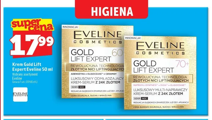 Krem do twarzy Eveline Cosmetics Gold Lift Expert 60+ promocja w TOPAZ