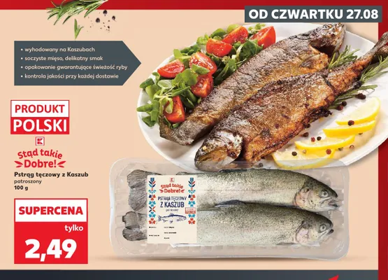 Pstrąg tęczowy z Kaszub patroszony Stąd takie Dobre! promocja w Kaufland