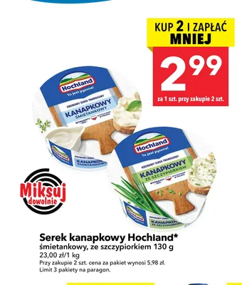 Serek kanapkowy Hochland ze szczypiorkiem promocja w LEWIATAN
