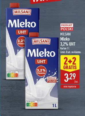 Mleko 3,2% UHT promocja w Aldi
