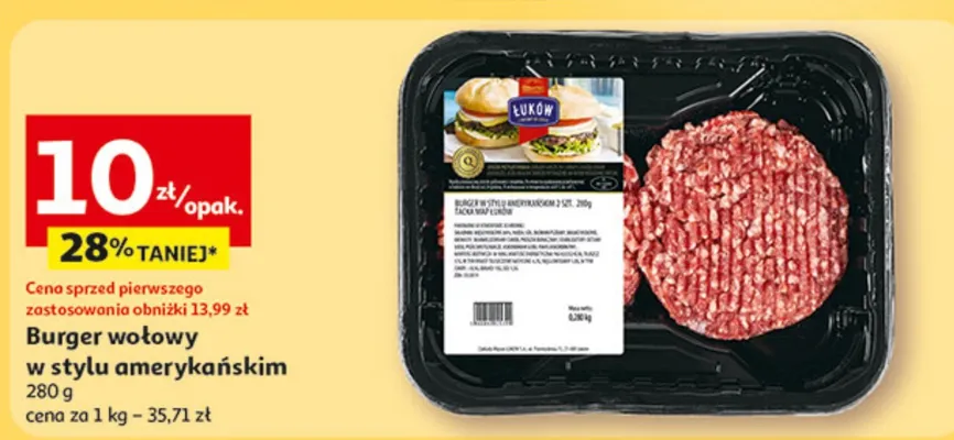 Burger wołowy w stylu amerykańskim promocja w Auchan