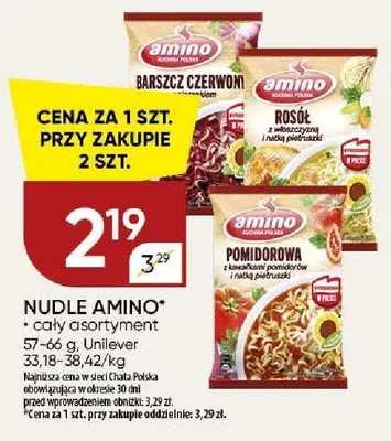 Nudle Amino Unilever promocja w Chata Polska