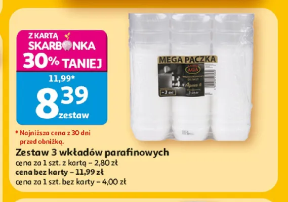 Zestaw 3 wkładów parafinowych Aga Agnes 4 promocja w Auchan