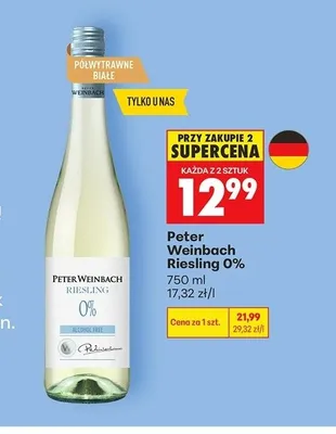 Wino bezalkoholowe Peter Weinbach Riesling promocja w Biedronka