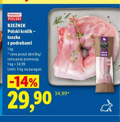 Polski królik - tuszka z podrobami Rzeźnik promocja w Lidl