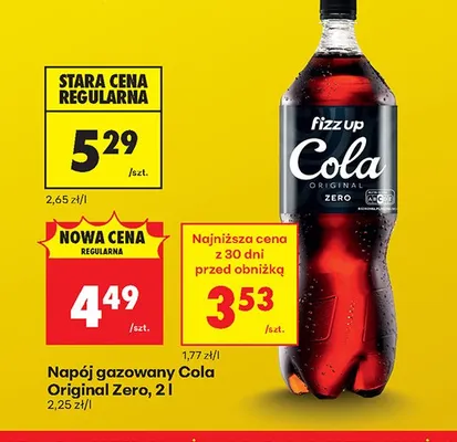 Napój gazowany Cola Original Zero promocja w Biedronka