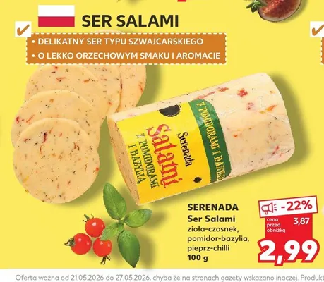 Ser Salami pomidor-bazylia Serenada promocja w Kaufland