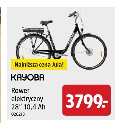 Rower elektryczny Kayoba 28" promocja w Jula