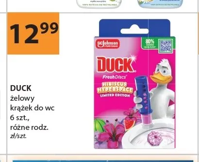 Żelowy krążek do WC Duck Fresh Discs Hibiscus Hyperspace promocja w Drogerie Laboo