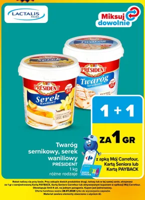 Serek waniliowy Président promocja w Carrefour Market