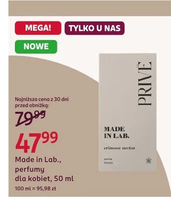 Perfumy dla kobiet Made in Lab. Crimson Nectar promocja w Rossmann