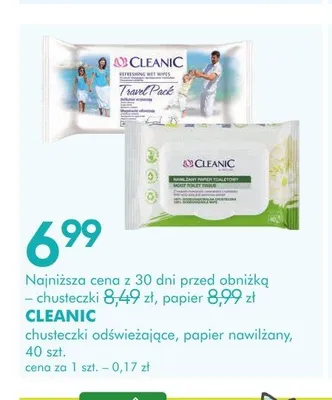 Papier toaletowy nawilżany Cleanic promocja w Super-Pharm