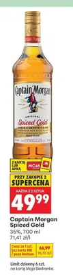 Rum Captain Morgan Spiced Gold 35% promocja w Biedronka