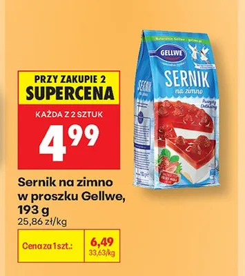 Sernik na zimno w proszku Gellwe promocja w Biedronka
