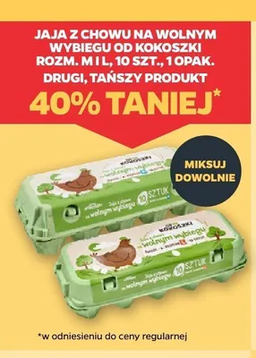 Jaja z chowu na wolnym wybiegu Kokoszki promocja w Netto