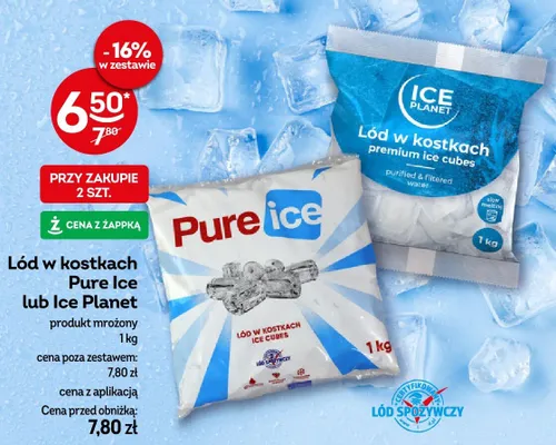 Lód w kostkach promocja w Żabka