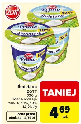 Śmietana 12% promocja w Carrefour