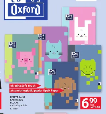 Zeszyt A4 32 kartki Zoo Blocks Oxford promocja w Selgros