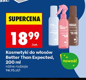 Kosmetyki do włosów Better Than Expected promocja w Biedronka