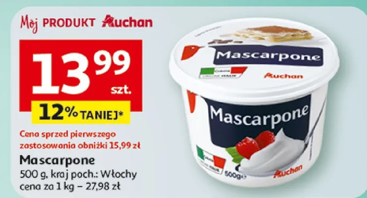 Mascarpone promocja w Auchan