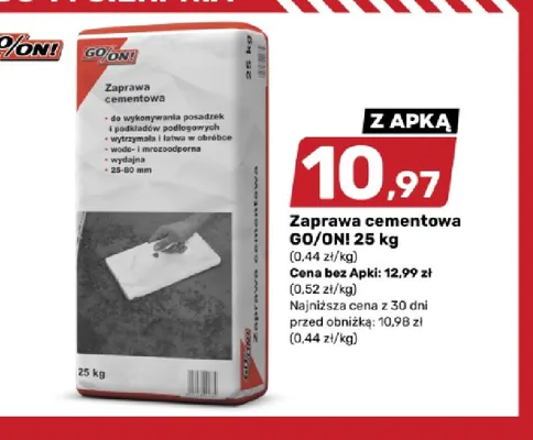 Zaprawa cementowa GO/ON! promocja w Bricomarche