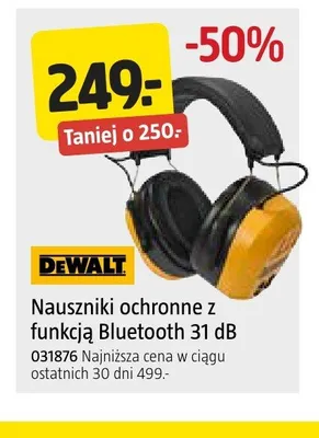 Nauszniki ochronne z funkcją Bluetooth DeWalt promocja w Jula