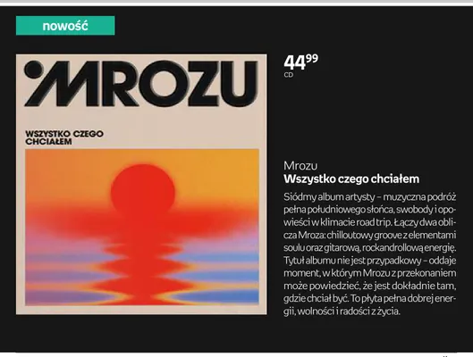 Płyta CD Mrozu Wszystko czego chciałem promocja w Empik