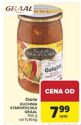Danie Kuchnia Staropolska Gołąbki w sosie pomidorowym Graal promocja w Carrefour