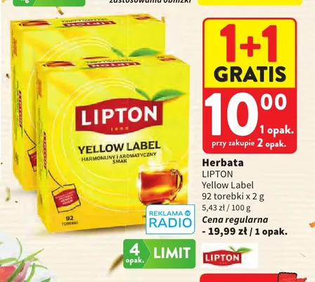 Herbata Lipton Yellow Label promocja w Intermarche
