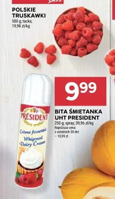Bita śmietana UHT President promocja w Stokrotka