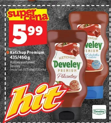 Ketchup Develey Premium bez dodatku cukru promocja w TOPAZ