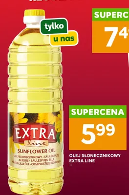 Olej słonecznikowy Extra Line promocja w Stokrotka