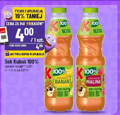 Sok Kubuś 100% promocja w POLOmarket
