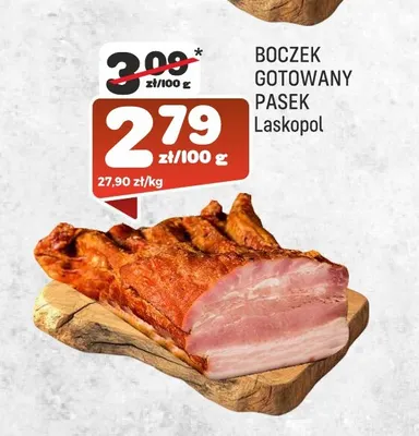 Boczek gotowany pasek Laskopol promocja w Społem Praga