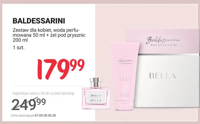 Zestaw dla kobiet BALDESSARINI woda perfumowana 50ml + żel pod prysznic 200ml promocja w Rossmann