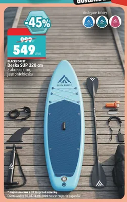 Deska SUP Black Forest 320 cm z akcesoriami jasnoniebieska promocja w Biedronka
