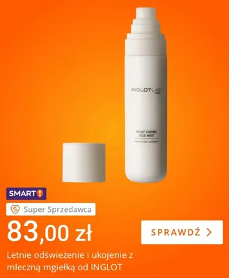 Mgiełka tonizująca do twarzy Inglot Inglotlab Milky Toning Face Mist promocja w Allegro