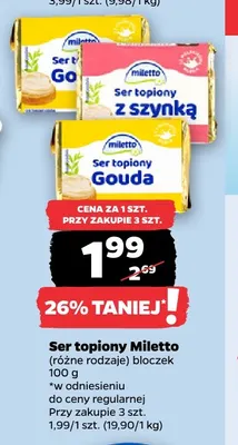 Ser topiony z szynką Miletto promocja w Netto
