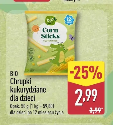 Chrupki kukurydziane dla dzieci Bio promocja w Aldi