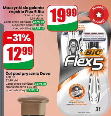 Maszynki do golenia męskie Flex 5 Bic promocja w Dino