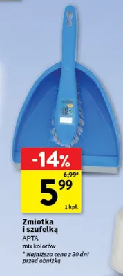 Zmiotka i szufelka Apta mix kolorów promocja w Intermarche