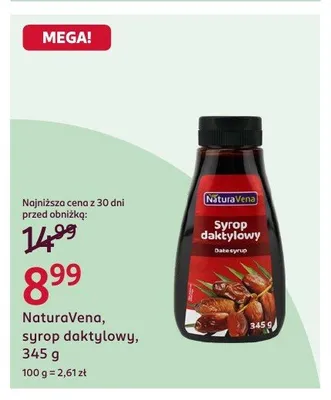 Syrop daktylowy NaturaVena 345g promocja w Rossmann