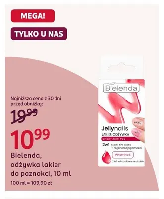 Odżywka lakier do paznokci Bielenda promocja w Rossmann