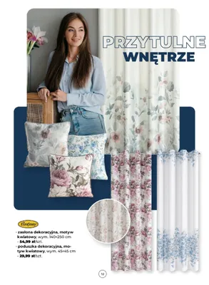 Zasłona dekoracyjna, motyw kwiatowy promocja w PSB Mrówka