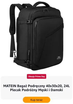 Plecak podróżny Matein Bagaż Podręczny 24 l promocja w Amazon