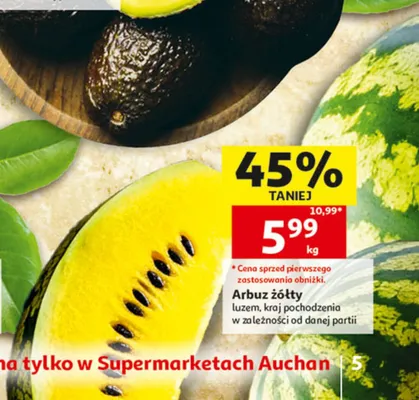 Arbuz żółty promocja w Auchan