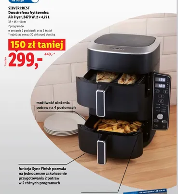 Dwustrefowa frytkownica Air Fryer Silvercrest promocja w Lidl