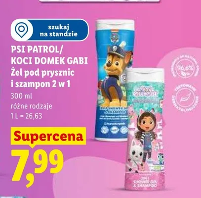 Żel pod prysznic i szampon 2 w 1 Psi Patrol promocja w Lidl